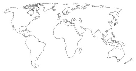 World map, vector illustration.