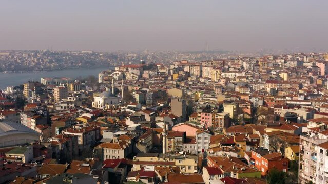 Aerial view of Beyoglu district in Istanbul