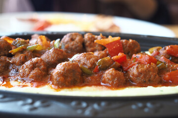 closeup of Turkey Meatballs on a plate 