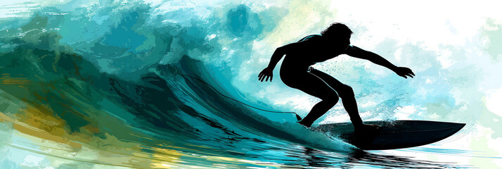 background of a surfer riding his surfboard, surfing a wave