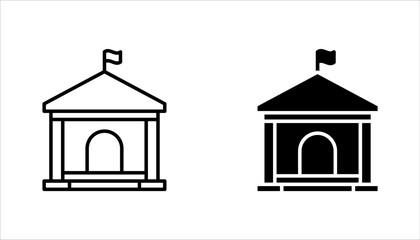City hall building line icon set, outline vector sign, linear style pictogram, vector illustration on white background.
