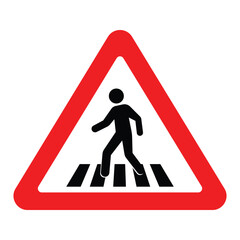 pedestrian walk road crossing safety warning sign pedestrian road crossing area zebra cross