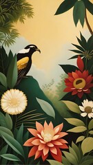 Vertical background of an Interior Design: Eclectic Elegance, image for cellphone, mobile phone, instagram, stories, ios, android