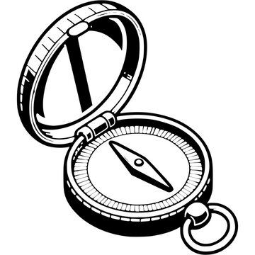 black and white compass open view clip art preview