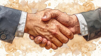 A professional handshake between two successful business partners.