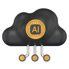 3D Icon of an ai based cloud network