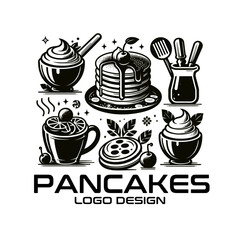 Pancakes Vector Logo Design