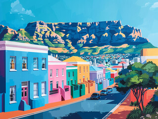 A picturesque depiction of Cape Towns cityscape