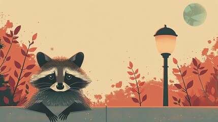Craft a pixel art scene of a playful raccoon playing a harmonica under a streetlight, casting dynamic shadows in the night - obrazy, fototapety, plakaty