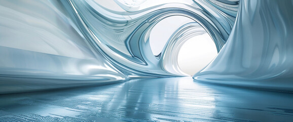 Explore the possibilities of tomorrow with this AI-generated image. An abstract futuristic wave design serves as the backdrop, transforming any space into a realm of innovation and imagination. 