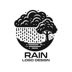 Raining Vector Logo Design