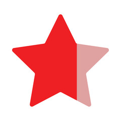 reviews of bad negative red threequarters rated star UI UX icon Feedback isolated white background. bad good ratting complaint from customer concept vector illustration with flat style design