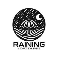 Raining Vector Logo Design