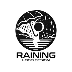 Raining Vector Logo Design