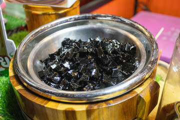 grass jelly in a plate