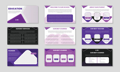 Education powerpoint presentation slides template design with best educational PPT background design and Presentation for flyer, leaflet, marketing, advertising banner templates