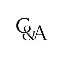 Initial Letter Logo. Ampersand Symbol. Logotype design. Simple Luxury Black Flat Vector CA