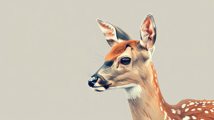 vector image of a deer at close range on the left 3 AI Generative - obrazy, fototapety, plakaty
