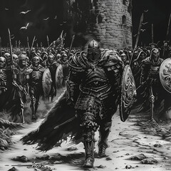 Armored Knight Leading Skeleton Warriors