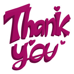 Thank you writing design. Suitable for greeting cards, invitations and advertising video elements