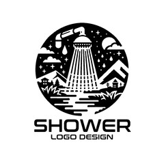 Shower Vector Logo Design