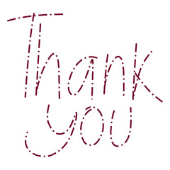 Thank you writing design. Suitable for greeting cards, invitations and advertising video elements