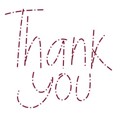 Thank you writing design. Suitable for greeting cards, invitations and advertising video elements