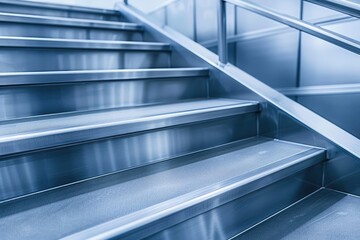 Obraz premium Empty modern office building interior, Stairs in office, Stairs step, Generative AI