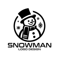 Snowman Vector Logo Design