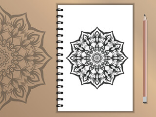 Mandala with a design of flowers as ornaments Hand-drawn pattern with a distinctive design inspired by nature, the vector mandala relaxing pattern Mandala template for books, logos, and page decoratio