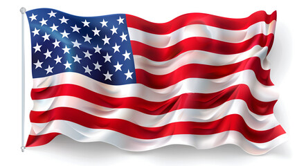 Happy American Day, American Flag Waving, Generative Ai