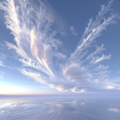 A 3D cirrus cloud wispy and delicate - obrazy, fototapety, plakaty