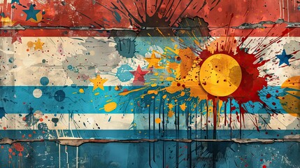 vector abstract flag of argentina with water painting AI Generative