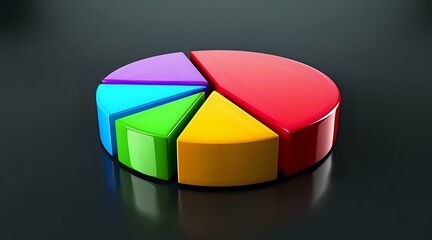 Obraz premium Eye-Catching 3D Pie Chart Design in Colorful Tones - High Resolution Stock Photo
