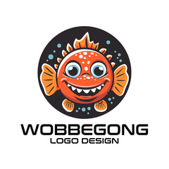 Wobbegong Cartoon Vector Logo Design