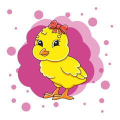 Cute character. Isolated on color abstract background. Design element. cartoon character. Vector illustration.