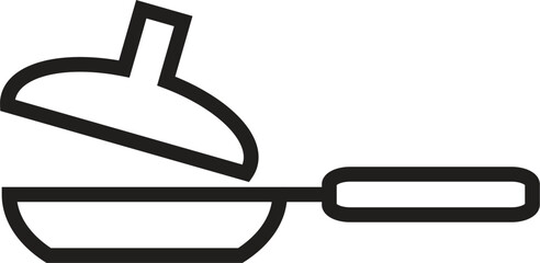 friying pan vector icon line template