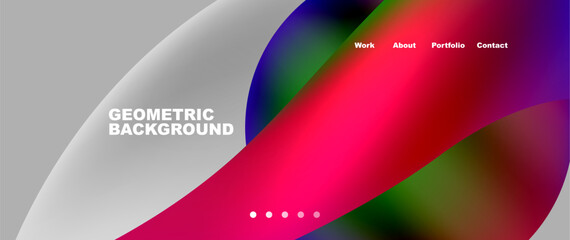 A mesmerizing geometric background featuring a vibrant rainbow of colors like magenta, electric blue, and petal. The pattern includes circles and balloons in a closeup water design