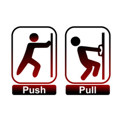 Push door icon and Pull door icon