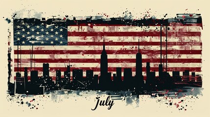 4th july, independence day of US. vector illustration.