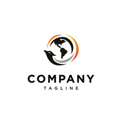 Phoenix earth logo icon vector template.eps