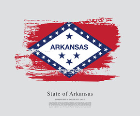 Flag of the state of Arkansas. The United States of America