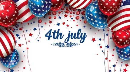 4th july, independence day of US. vector illustration.