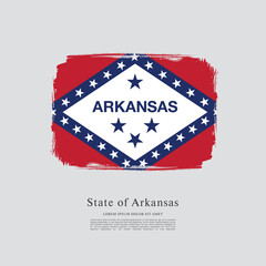 Flag of the state of Arkansas. The United States of America