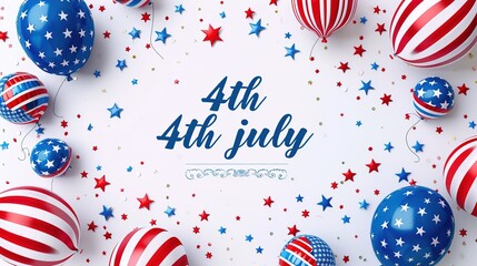 Obraz premium 4th july, independence day of US. vector illustration.