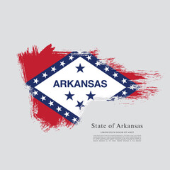 Flag of the state of Arkansas. The United States of America