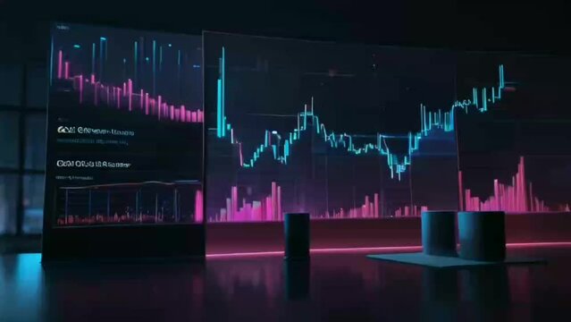 office trade data analysis statistic board motion video