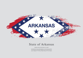 Flag of the state of Arkansas. The United States of America