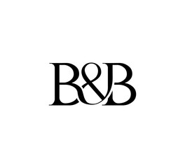 Initial Letter Logo. Ampersand Symbol. Logotype design. Simple Luxury Black Flat Vector BB