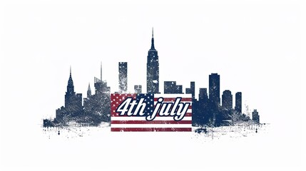 Fototapeta premium 4th july, independence day of US. vector illustration.